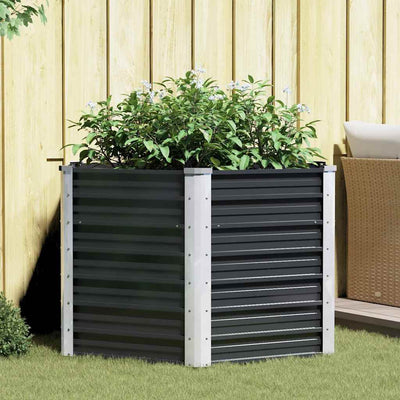 Vidaxl Planter surélevé 129x129x77cm anthracite en acier galvanisé