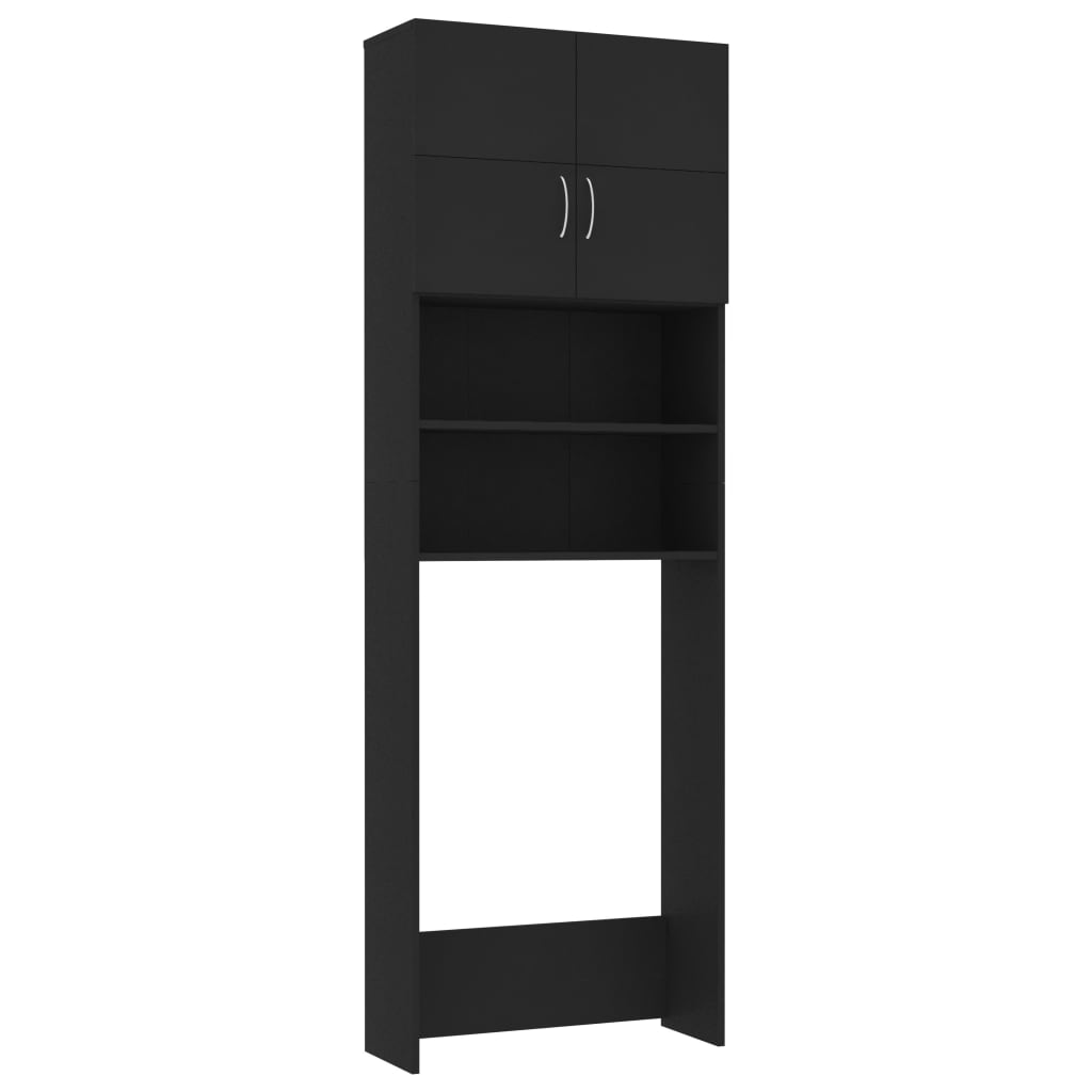 Armoire de machine à laver Vidaxl 64x25.5x190 cm Bois de bois noir