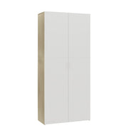 Armoire à chaussures vidaxl 80x35.5x180cm en bois de bois blanc sonoma chêne coloré - afbeelding 2