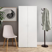 Armoire à chaussures vidaxl 80x35.5x180cm en bois de bois blanc sonoma chêne coloré - afbeelding 1
