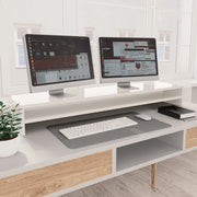 Vidaxl Monitor standard 100x24x13 cm Bois de bois à haut brillant blanc - afbeelding 1