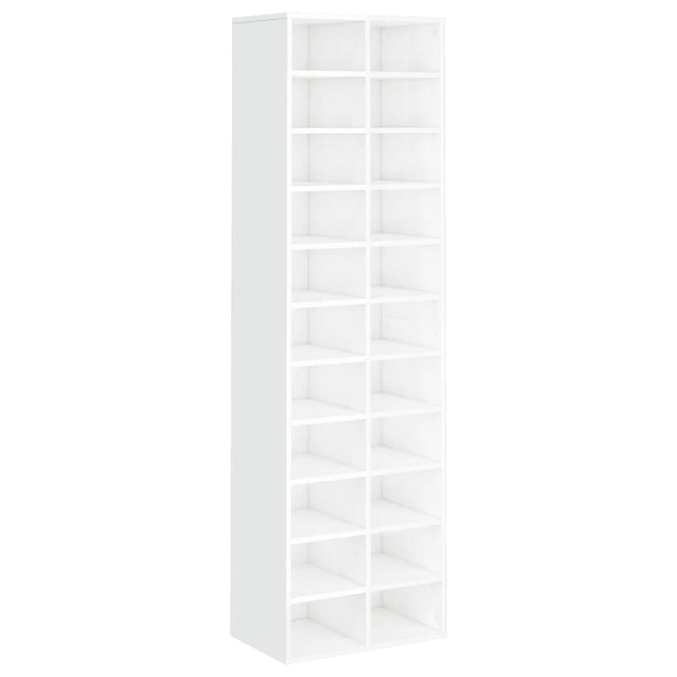 Armoire à chaussures Vidaxl 54x34x183 cm en panneau de panneau haut en blanc