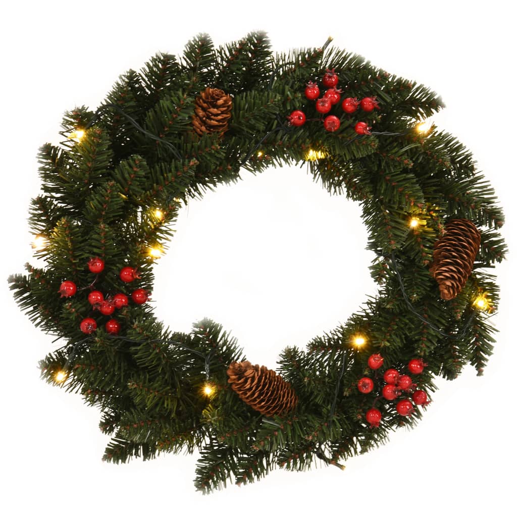 Vidaxl Couronnes de Noël 2 ST avec décoration 45 cm vert