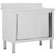 Table de travail Vidaxl avec portes coulissantes 100x50x (95-97) CM en acier inoxydable