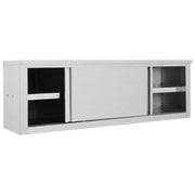 Vidaxl Kitchen Wall Armotboard avec portes coulissantes 150x40x50 cm en acier inoxydable - afbeelding 3
