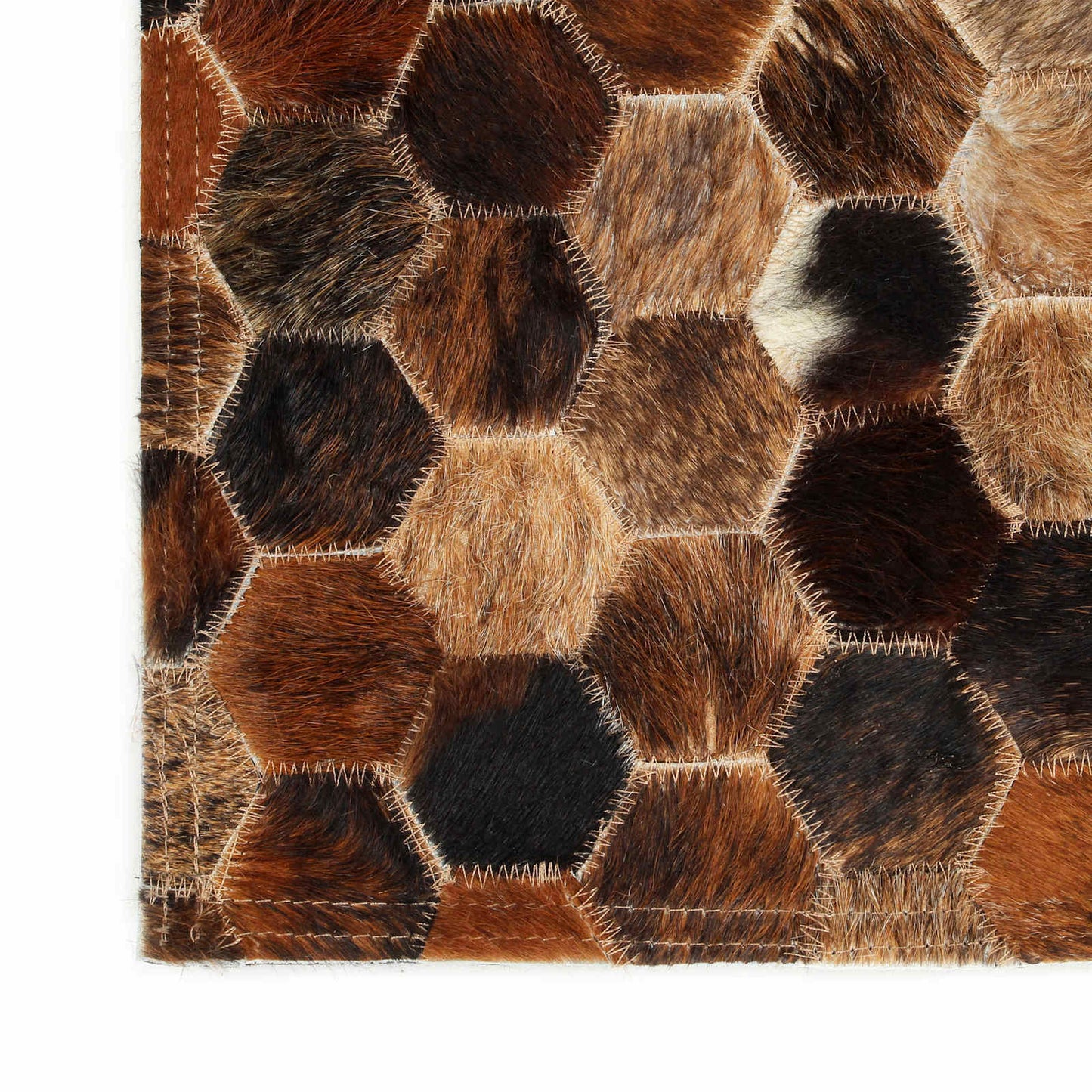 VidaXL tapis en cuir patchwork peau de vache marron 170 x 120 cm cuir