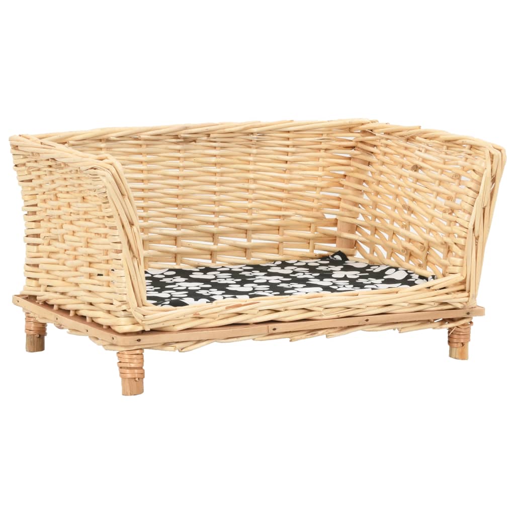 Vidaxl Dog Panier avec oreiller 50x33x30 cm saule naturel