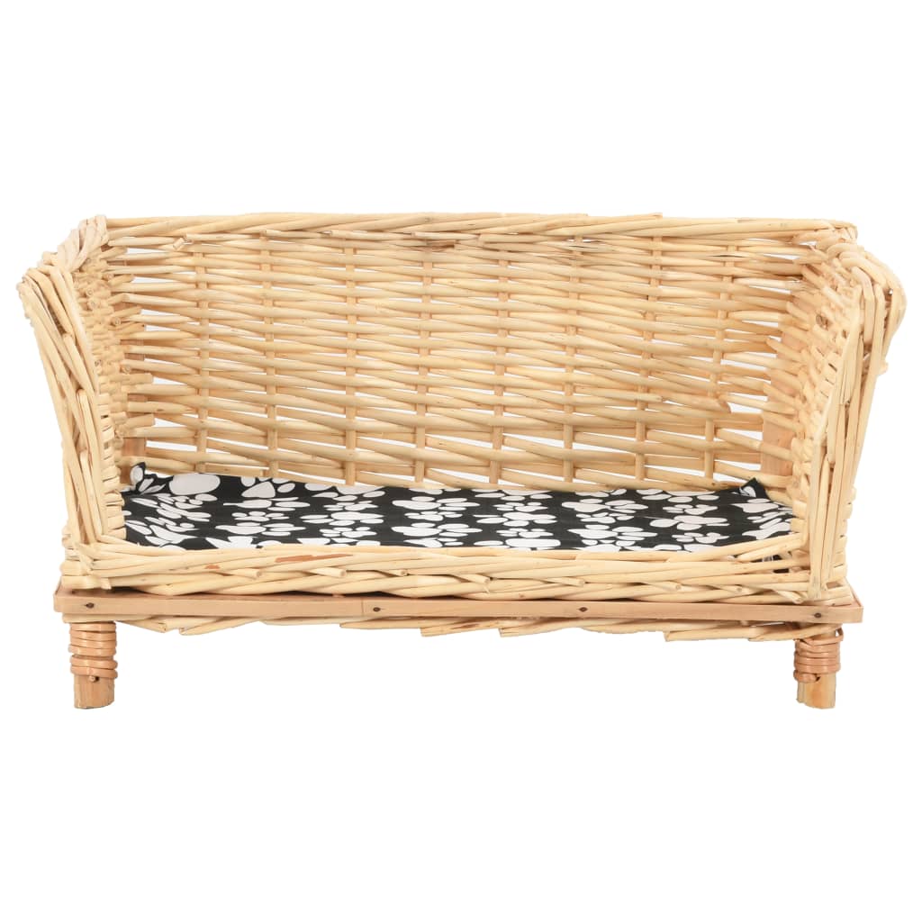 Vidaxl Dog Panier avec oreiller 50x33x30 cm saule naturel