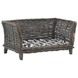 Panier de chien vidaxl avec oreiller 50x33x30 cm de saules naturels gris - afbeelding 1