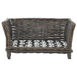 Panier de chien vidaxl avec oreiller 50x33x30 cm de saules naturels gris - afbeelding 2