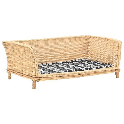 Panier de chien vidaxl avec coussin 90x54x35 cm saules naturels