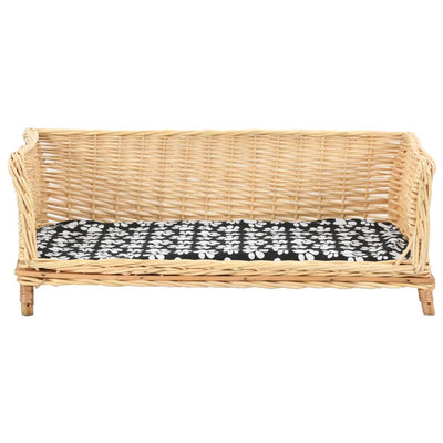 Panier de chien vidaxl avec coussin 90x54x35 cm saules naturels