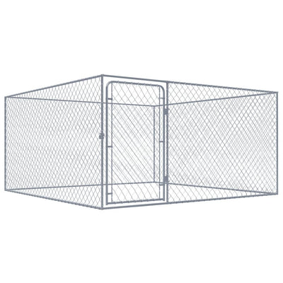 Vidaxl Chienne de chien pour l'extérieur de 2x2x1 m acier galvanisé