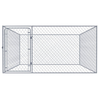 Vidaxl Chienne de chien pour l'extérieur de 2x2x1 m acier galvanisé