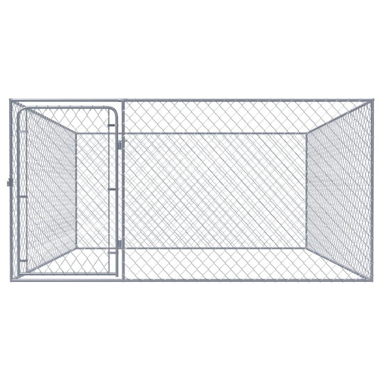 Vidaxl Chienne de chien pour l'extérieur de 2x2x1 m acier galvanisé