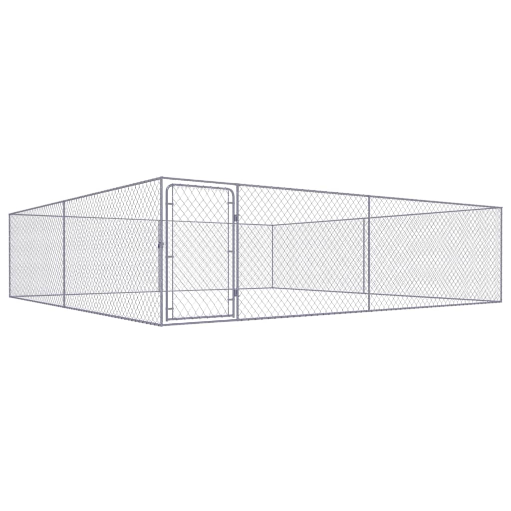 Vidaxl Dog Kennel pour l'extérieur 4x4x1 m Galvanisé Steel