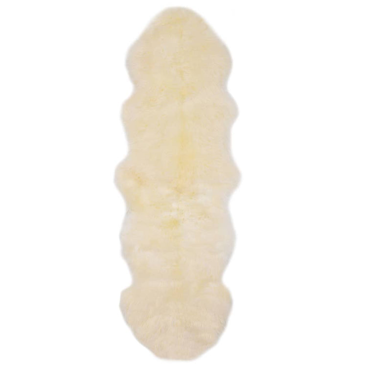 Vidaxl tapis 60x180 cm en peau de mouton blanc