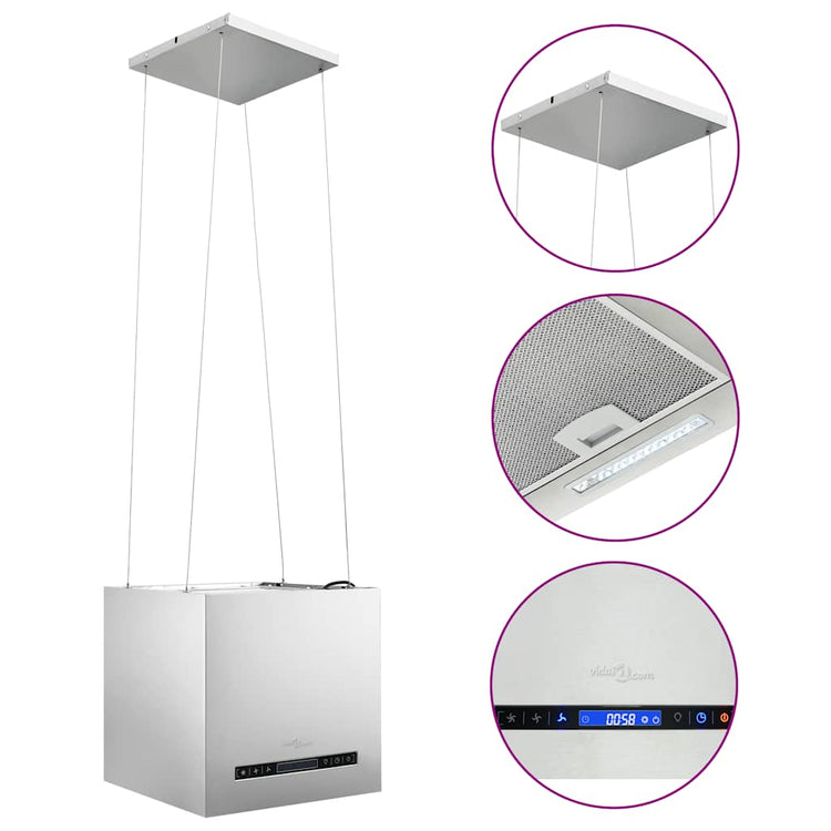 Hotte d'extracteur Vidaxl suspendu avec un capteur tactile LCD 37 cm en acier inoxydable