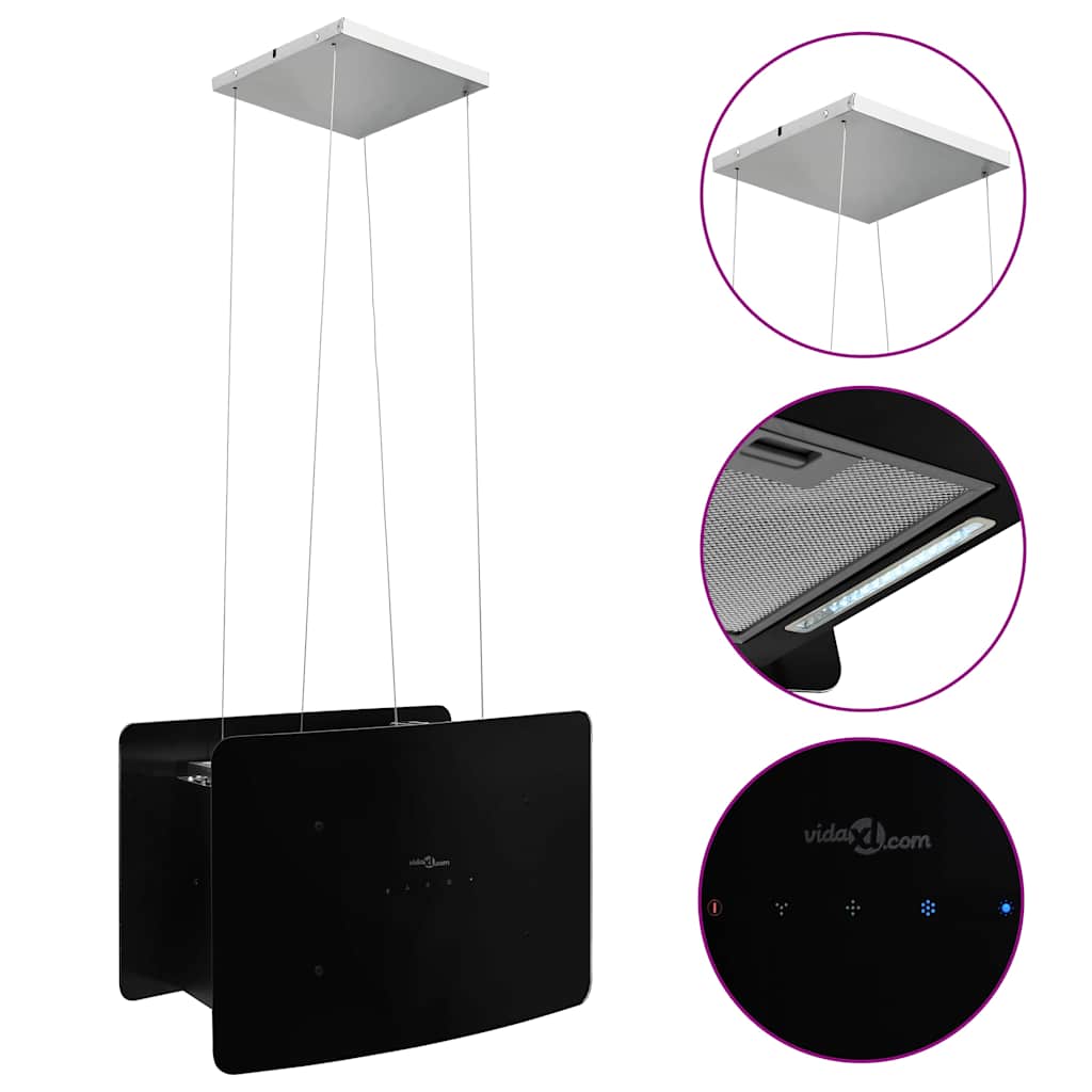 Hotte d'extracteur Vidaxl suspendu avec un capteur tactile LCD Verre durcie