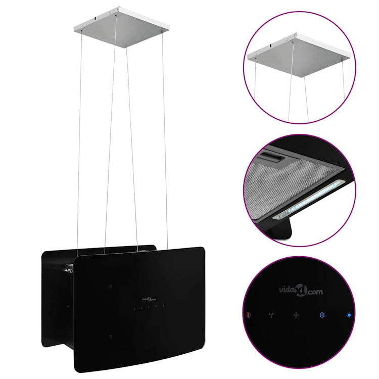 Hotte d'extracteur Vidaxl suspendu avec un capteur tactile LCD Verre durcie