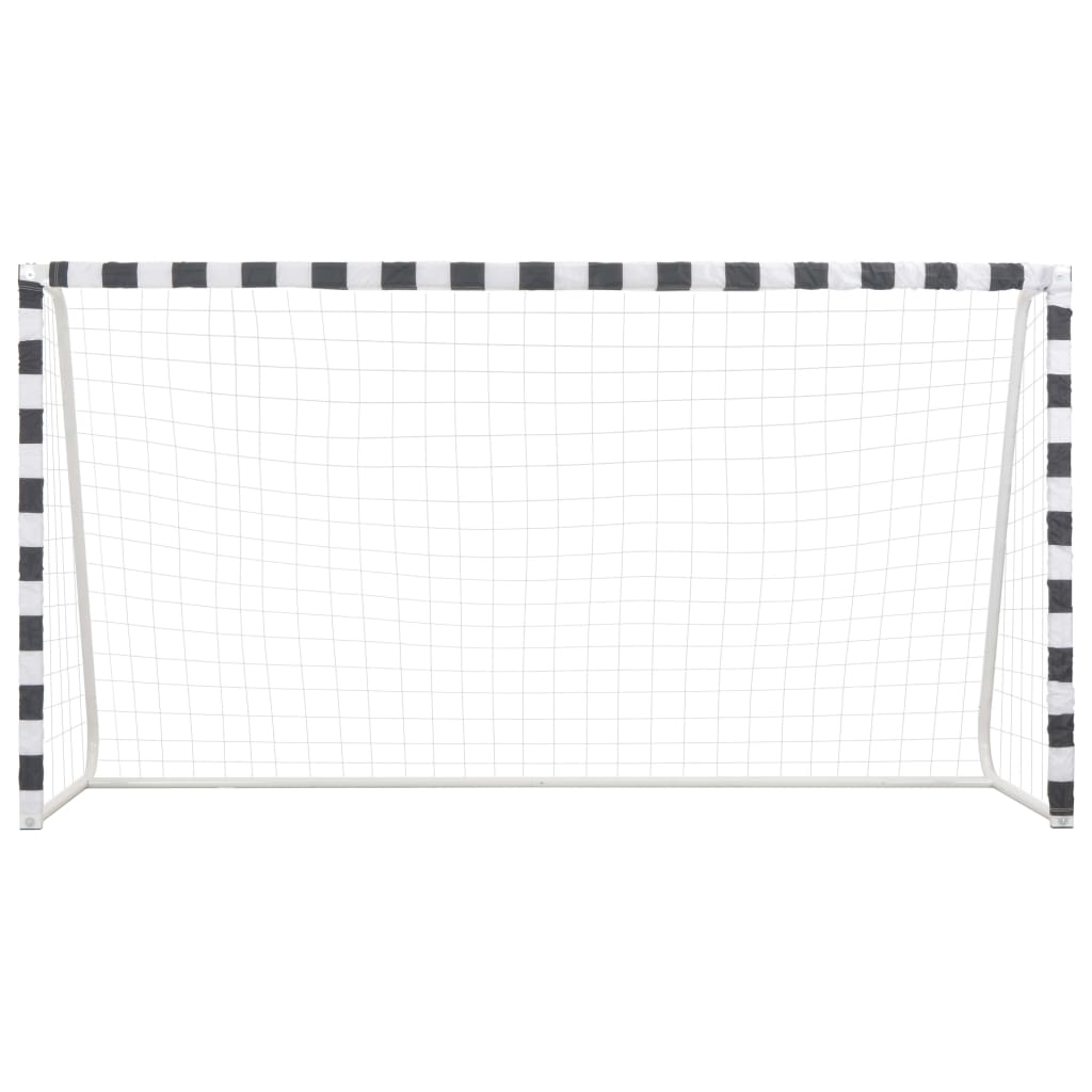 VIDAXL FOOTBOST OBJET 300X160X90 CM MÉTAL NOIR ET BLANC