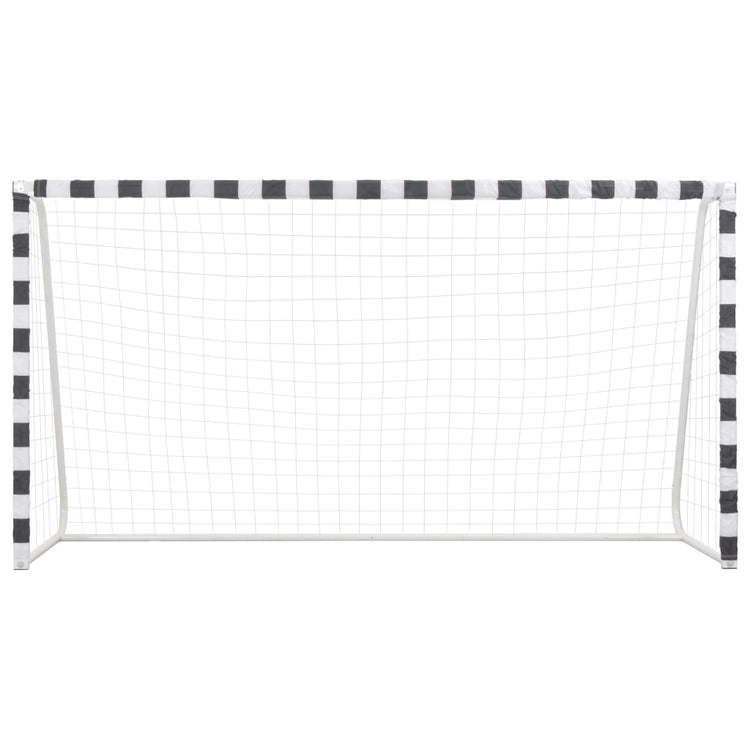 VIDAXL FOOTBOST OBJET 300X160X90 CM MÉTAL NOIR ET BLANC