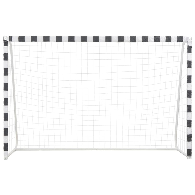 VIDAXL FOOTBOST OBJET 300X200X90 CM MÉTAL NOIR ET BLANC