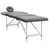 Table de massage Vidaxl avec 4 zones 186x68 cm Cadre d'aluminium anthracite