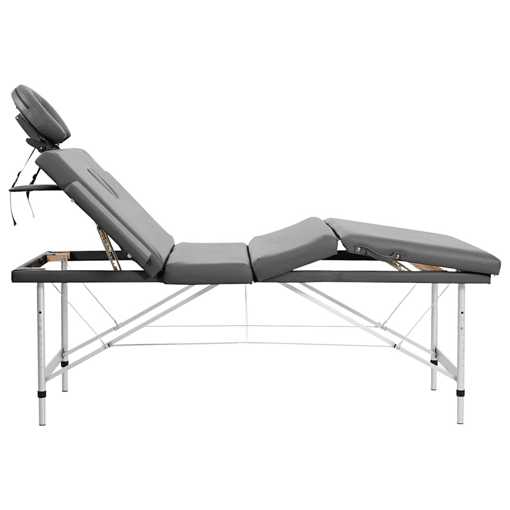 Table de massage Vidaxl avec 4 zones 186x68 cm Cadre d'aluminium anthracite
