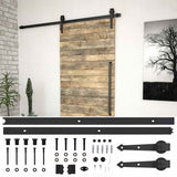 Boîte Vidaxl avec pièces pour ski de porte coulissante 200 cm en acier noir - afbeelding 1