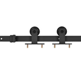 Boîte Vidaxl avec pièces pour ski de porte coulissante 183 cm en acier noir - afbeelding 2