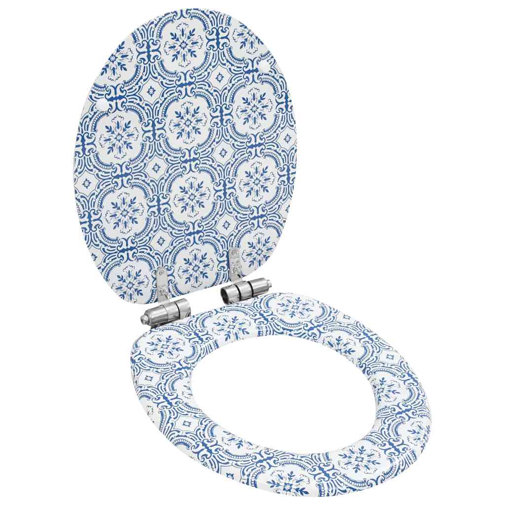 Vidaxl Toilet Seads 2 ST avec couvercles en porcelaine MDF à couvercles mdf