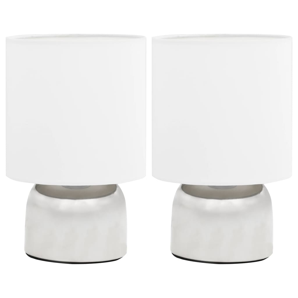 VidaXL lampes de table 2 pcs avec bouton tactile E14 blanc