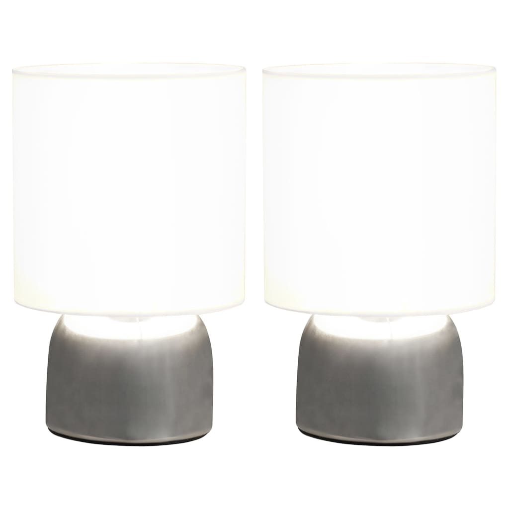 VidaXL lampes de table 2 pcs avec bouton tactile E14 blanc
