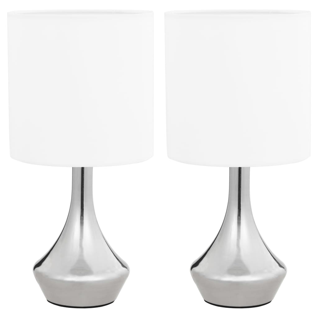 Lampes de table vidaxl 2 Sts avec un bouton de jonction E14 blanc