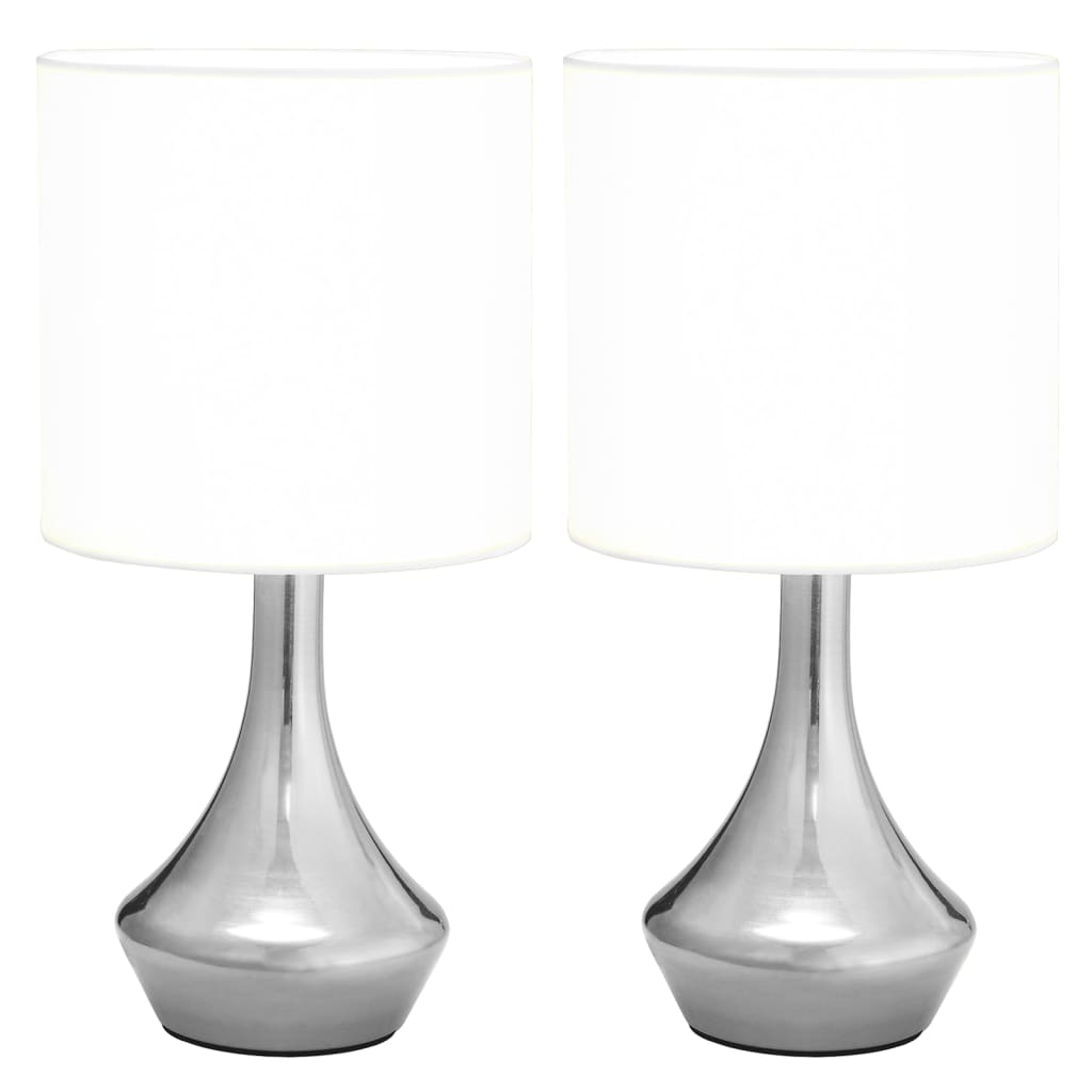 Lampes de table vidaxl 2 Sts avec un bouton de jonction E14 blanc