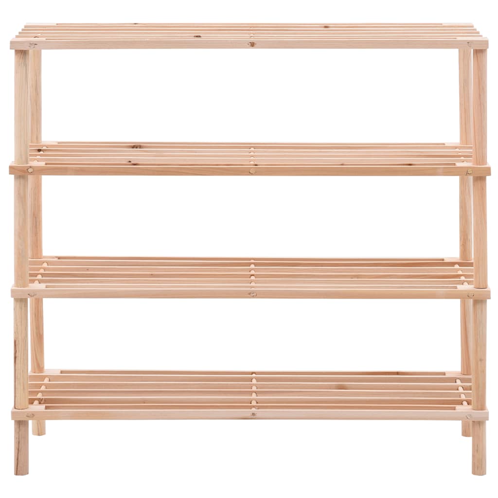 Rack à chaussures Vidaxl 4 couches solides en pin massif