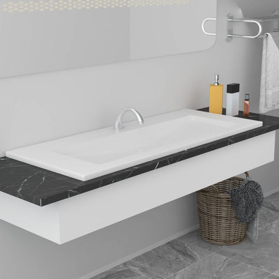 Vidaxl Built -en Wash Tableau 101x39.5x18,5 cm Céramique blanc