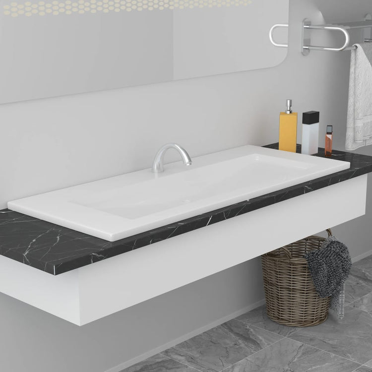 Vidaxl Built -en Wash Tableau 101x39.5x18,5 cm Céramique blanc