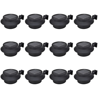 Lampes de clôture vidaxl 12 st solaire LED noir