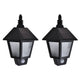 Vidaxl Solar Wall Lamps 2 Sts avec un capteur aimant noir