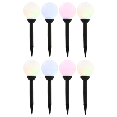 Lampes solaires Vidaxl 8 ST LED autour de 15 cm RVB