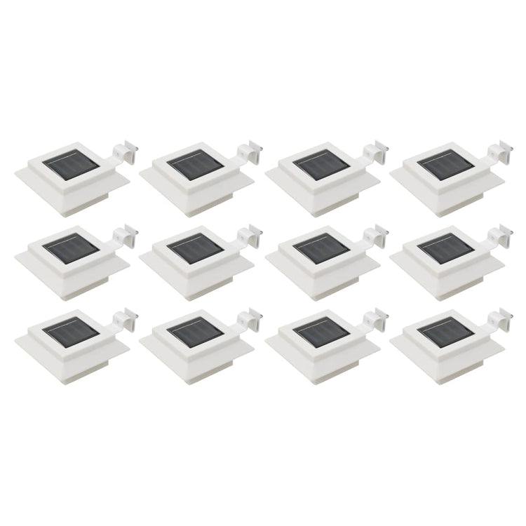 Lampes solaires vidaxl 12 st carré LED 12 cm blanc