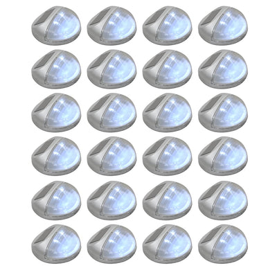 Les lampes murales solaires Vidaxl LED 24 ST Round Silver Colored