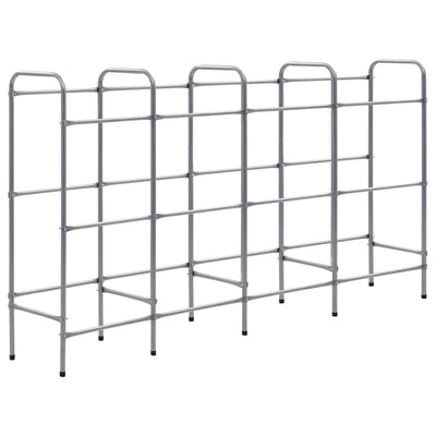 Rack de rangement Vidaxl pour 12 caisses 190x33x116 cm en acier argenté coloré