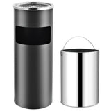 Vidaxl Ashtray Trash Hotel 30 L en acier gris - afbeelding 1