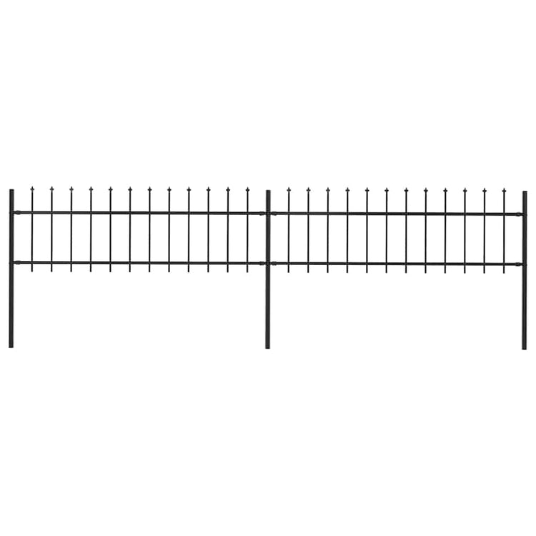 Vidaxl Garden Fence avec Spears Top 3,4x0,6 m en acier noir