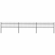 Vidaxl Garden Fence avec Spears Top 5.1x0,6 m en acier noir - afbeelding 1