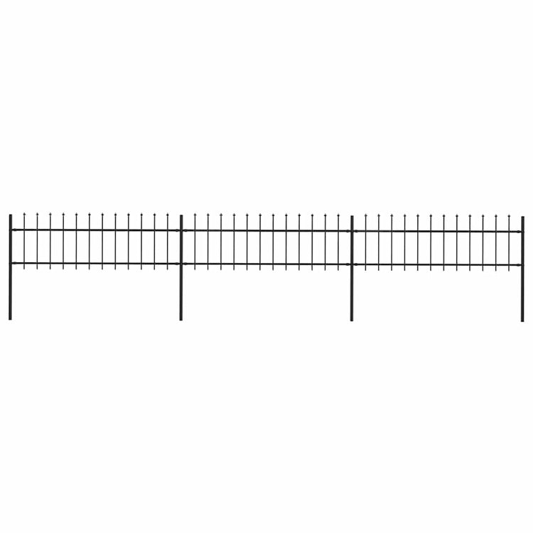 Vidaxl Garden Fence avec Spears Top 5.1x0,6 m en acier noir