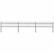 Vidaxl Garden Fence avec Spears Top 5.1x0,6 m en acier noir